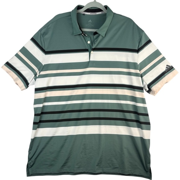 ADIDAS GOLF Men's ULT 365 Stripe Short Sleeve Polo Shirt Tech Emerald Sz 2XL - Picture 1 of 9